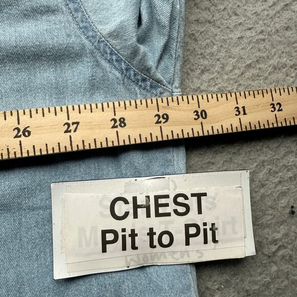 Vintage Mickey Unlimited Disney Denim Button Down Shirt Mens 2XL Goofy Chambray - Picture 5 of 12